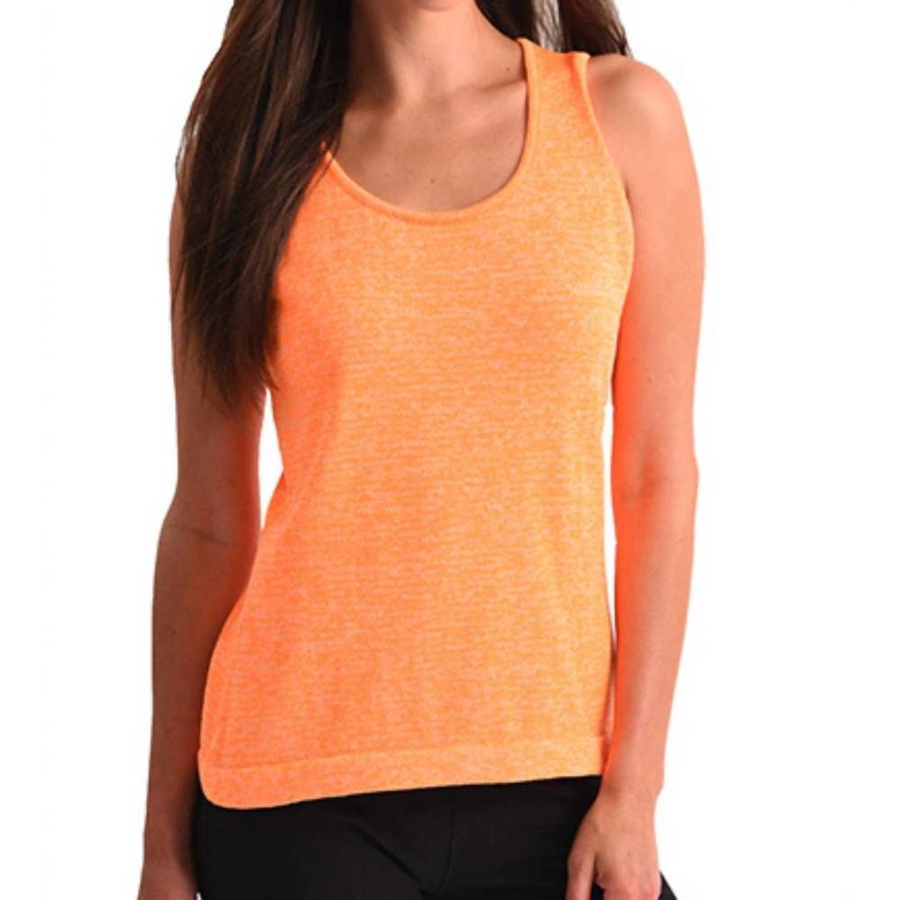 NEW ANGEL heathered bra-friendly tank top in orange